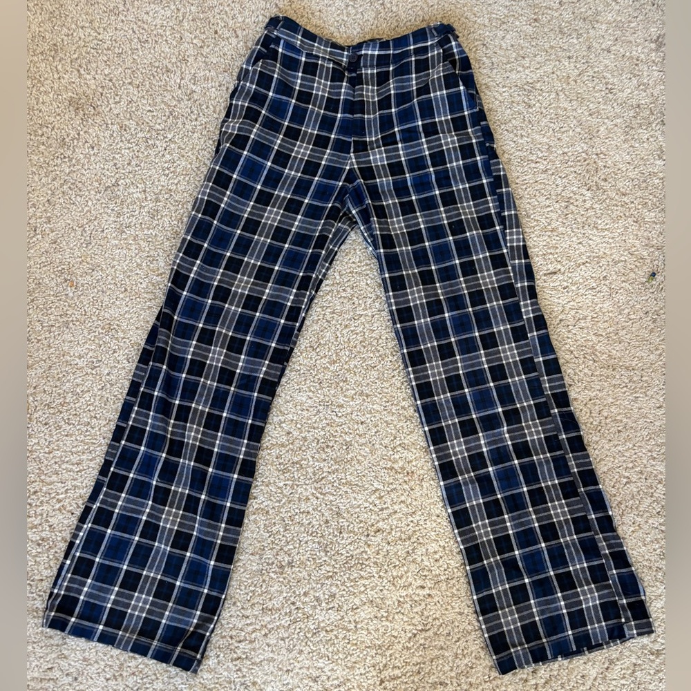 Brandy Melville Black and Blue Plaid Pants